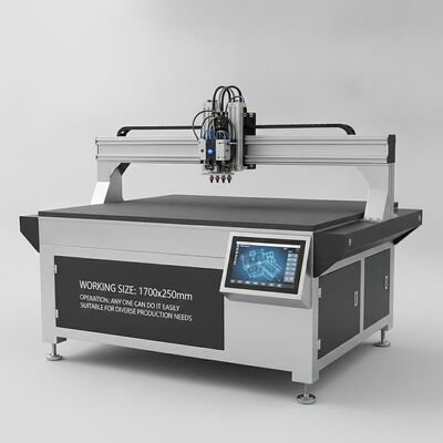 Plóter de pegamento XY, encolador CNC con tamaño de trabajo de 1700x2500mm, admite hasta cuatro operadores y pegamento frío termofusible en una sola operación